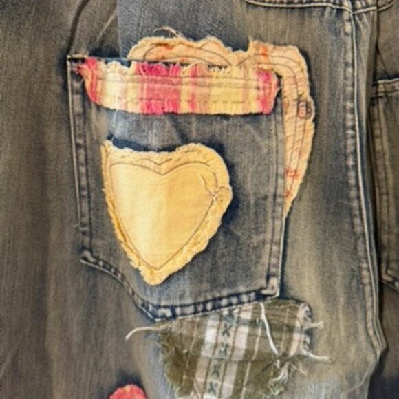 BLUE VELVET HEART PATCHWORK JEAN - Picture 12 of 15